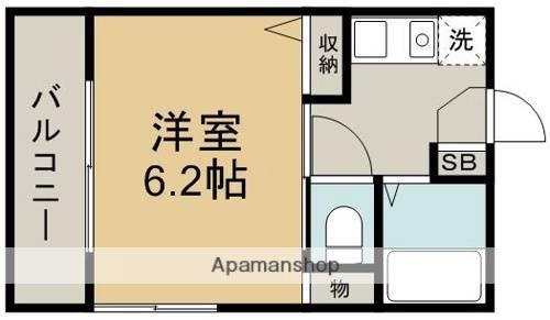 ヴィラ水前寺公園(1K/2階)の間取り写真