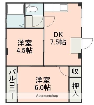新外パークハウス(2DK/2階)の間取り写真