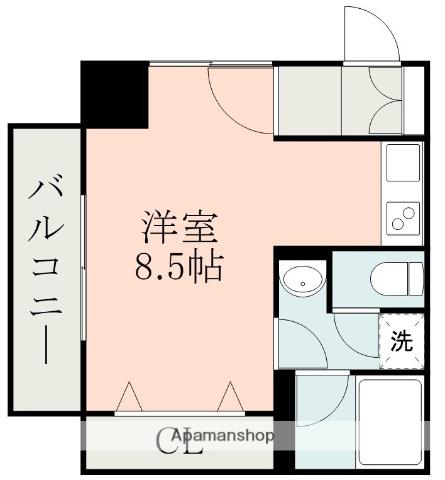 サテンドール黒髪(ワンルーム/3階)の間取り写真