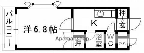 コート黒髪(1K/5階)の間取り写真