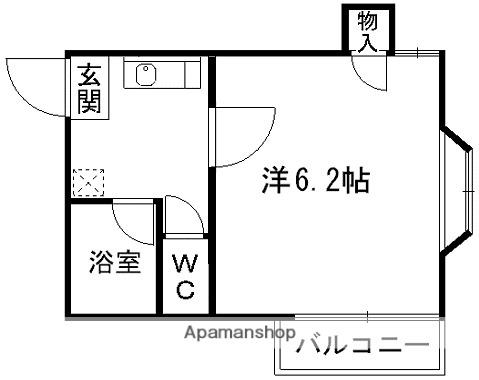 カーサボルベール(1K/2階)の間取り写真