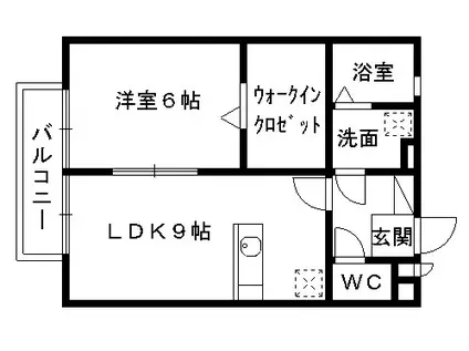 ルミエール昭和(1LDK/2階)の間取り写真