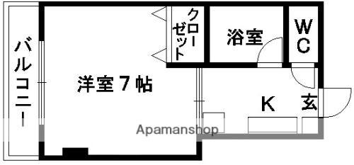 シャポー渡鹿(1K/3階)の間取り写真