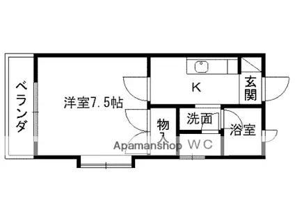新大江プラザマンション(1K/3階)の間取り写真