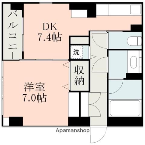 グランドゥール水前寺(1DK/3階)の間取り写真
