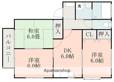 パーチェ江津B(3DK/2階)の間取り写真