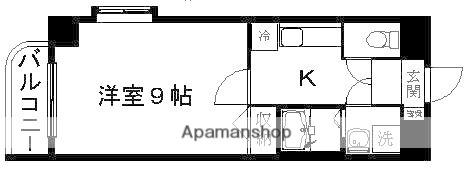 ニュー水前寺(1K/4階)の間取り写真