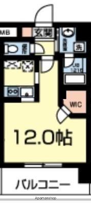 マーベラス南熊本(ワンルーム/2階)の間取り写真