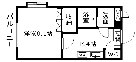 FT SHANGRI-LA(1K/1階)の間取り写真