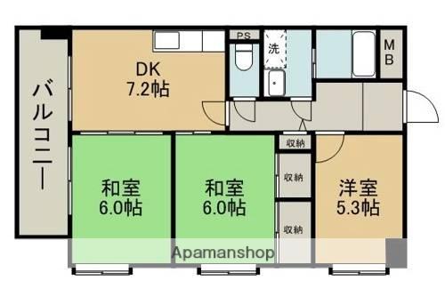 第3甲斐田ハイツ(3DK/3階)の間取り写真