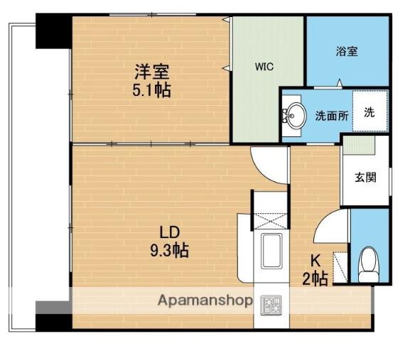 フェリーチェ味噌天神(1LDK/2階)の間取り写真