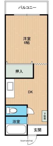 サンライト水前寺(1DK/3階)の間取り写真