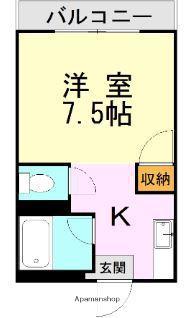 スイート・ハイツ(ワンルーム/3階)の間取り写真