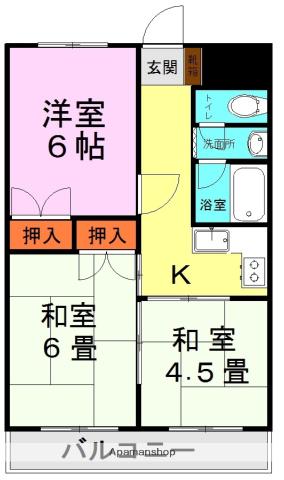 アウェイクビル(3K/3階)の間取り写真