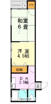 アーバン小山ハイツ(2K/2階)の間取り写真