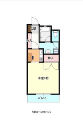 ユースハイムくまなん(1K/2階)の間取り写真