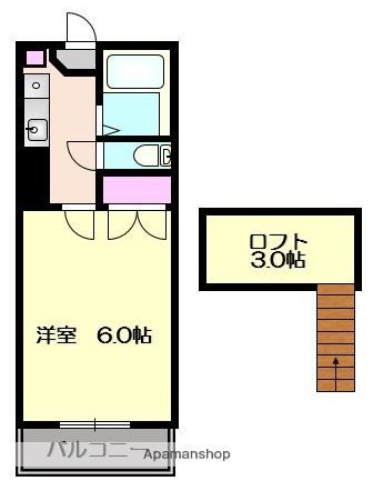 PICASSO水前寺(1K/2階)の間取り写真