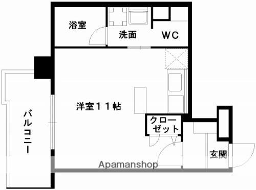 コネクト新水前寺(ワンルーム/7階)の間取り写真