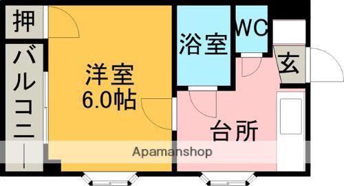 ドミールジュネス国府(1K/3階)の間取り写真
