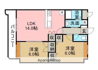 パディーフィールド21(2LDK/3階)の間取り写真
