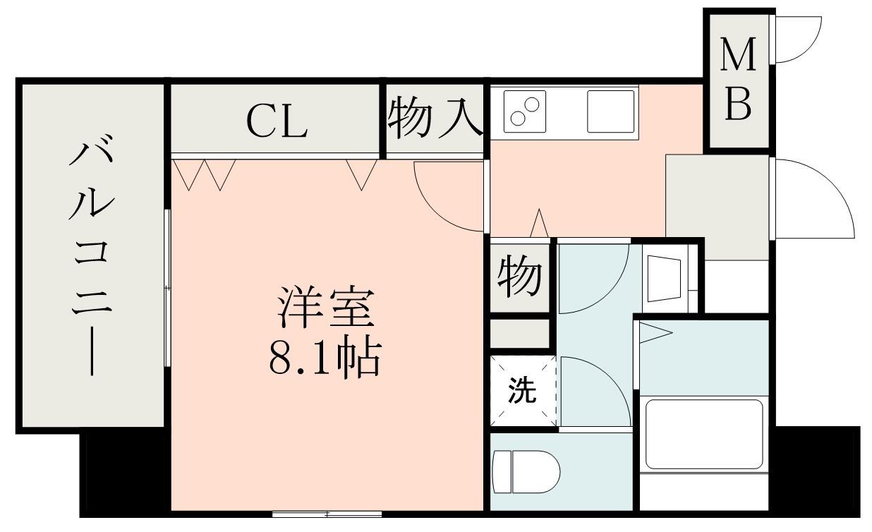 ホワイトステージ水前寺駅(1K/5階)の間取り写真
