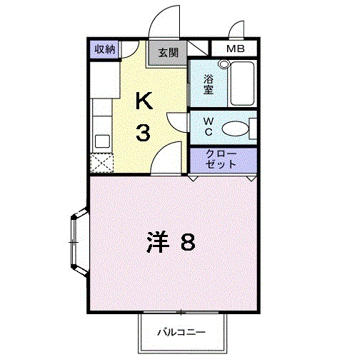 FAVORITELIFE(1K/1階)の間取り写真