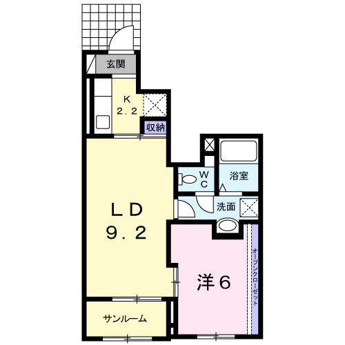 コーポKMⅠ(1LDK/1階)の間取り写真