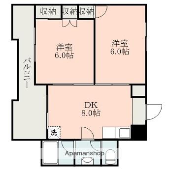 第5ノブハウス(2DK/5階)の間取り写真