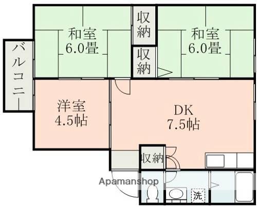 コートシャンベルタン(3DK/1階)の間取り写真