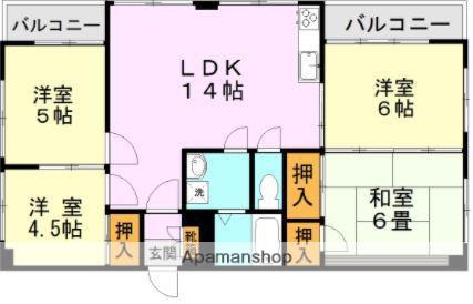 はまビル(4LDK/4階)の間取り写真