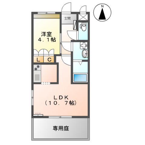 シャルムコートⅡ(1LDK/1階)の間取り写真