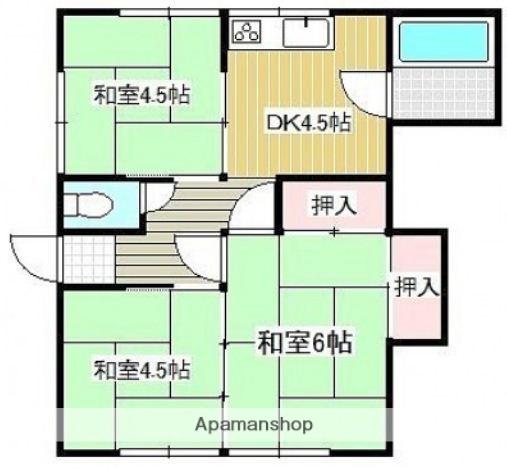 ハイツ下南部(3K/1階)の間取り写真