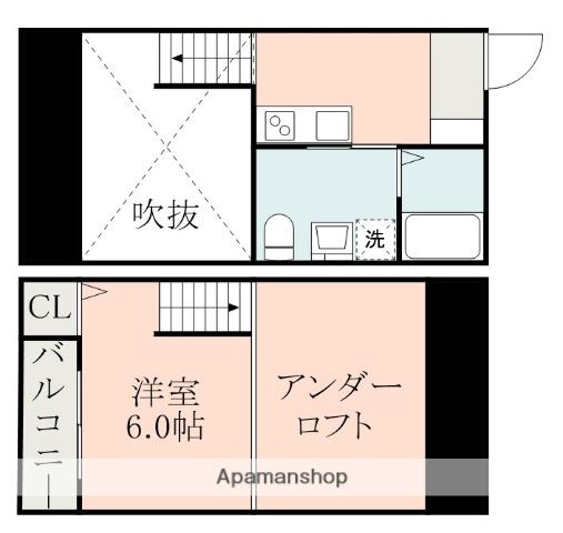 クレアシオン(ワンルーム/2階)の間取り写真