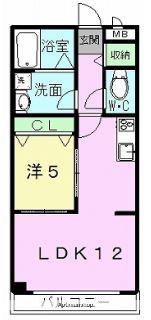 NOBU HOUSE 7(1LDK/4階)の間取り写真