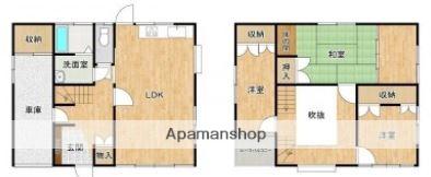 熊本市健軍線 八丁馬場駅 徒歩27分 2階建 築51年(3LDK)の間取り写真