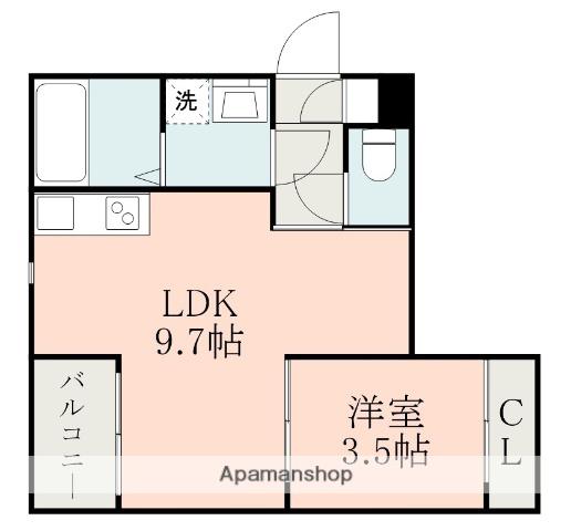 REGALEST健軍Ⅰ(1LDK/1階)の間取り写真