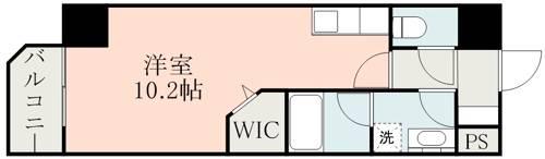 HKマンション上熊本(ワンルーム/8階)の間取り写真