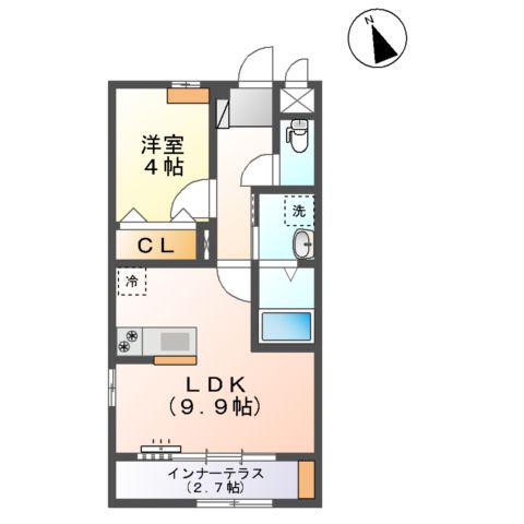 SーBLOOD(1LDK/1階)の間取り写真