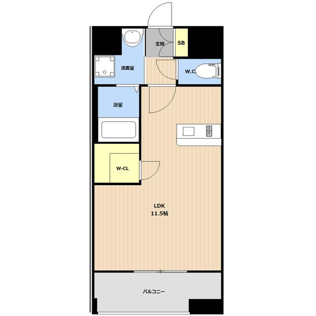 LEGEND水前寺(ワンルーム/12階)の間取り写真