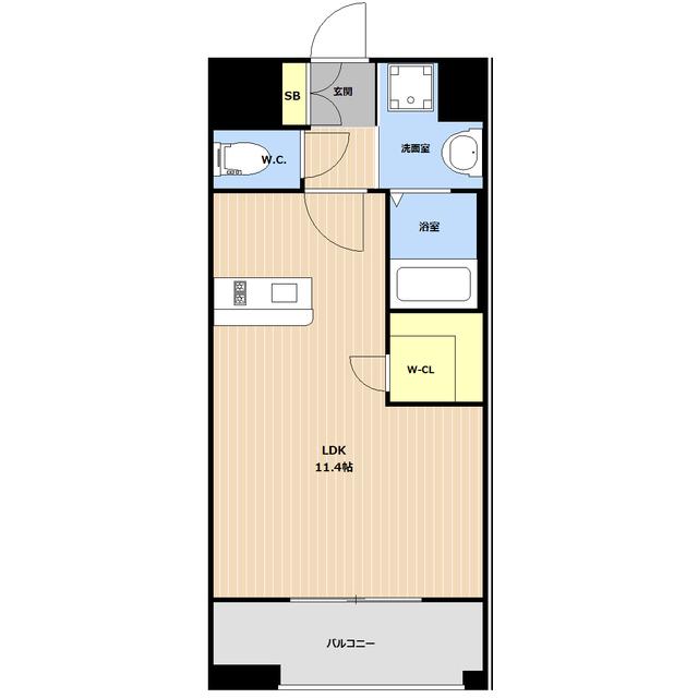 LEGEND水前寺(ワンルーム/13階)の間取り写真