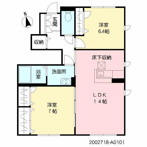 シャーメゾン ブランシェ(2LDK/1階)の間取り写真