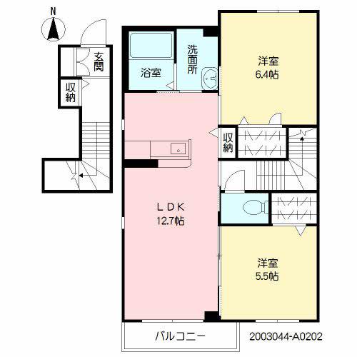 シャーメゾンベノーバ(2LDK/2階)の間取り写真