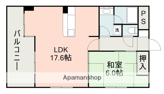 コマキビル(1LDK/3階)の間取り写真