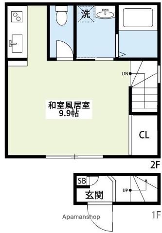 シグナル(ワンルーム/2階)の間取り写真