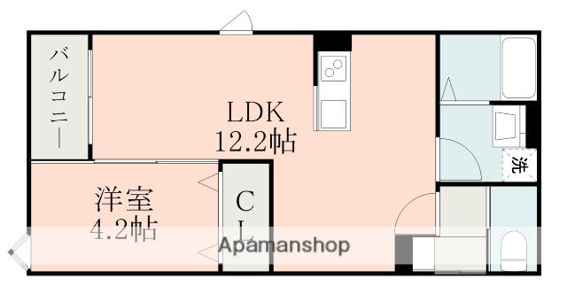 メゾンクレール長嶺南(1LDK/3階)の間取り写真
