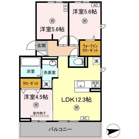 ヴィラ・セレーノ(3LDK/3階)の間取り写真