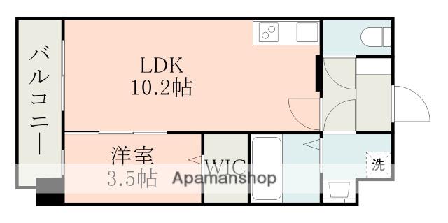 レジエル保田窪(1LDK/10階)の間取り写真