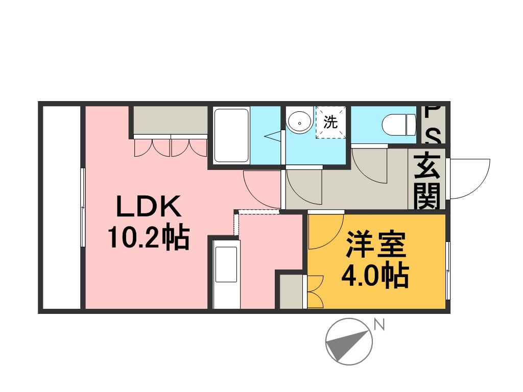 ドリームハウス(1LDK/1階)の間取り写真