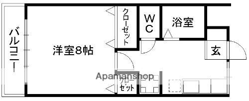 シャルム・カーサ渡鹿(1K/2階)の間取り写真
