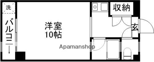 幸祐ハイム(ワンルーム/3階)の間取り写真